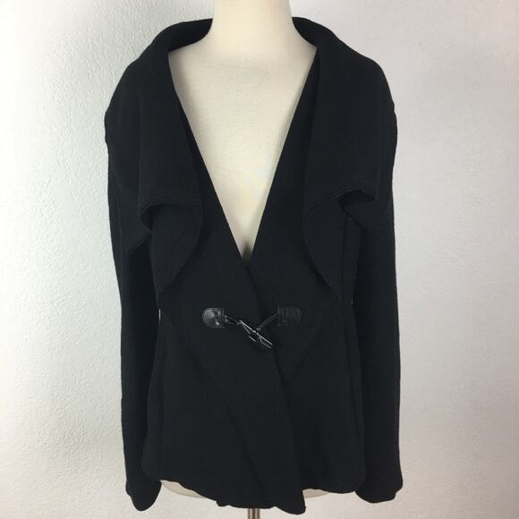 Cole Haan Black Wool, Alpaca Coat 4 - Picture 1 of 8